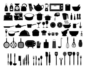 Kitchen Svg, PNG, CLIPART, Kitchen Svg Bundle, Kitchen Utensils Vector