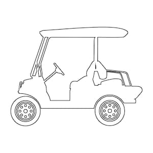Golf Cart Outline Svg, Golf Cart Outline  Cricut Cut File, Golf Cart Outline  Png