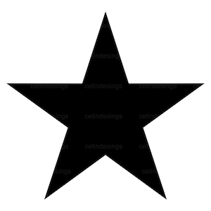 May include: A black five-pointed star shape.