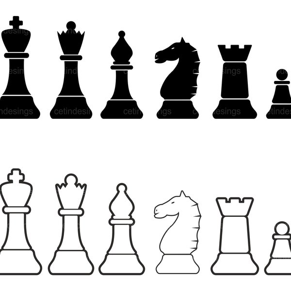 Chess pieces icon set svg, png, jpg, eps, pdf, clipart, vector