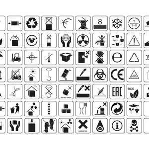 Conjunto de símbolos de embalagem - Símbolos de embalagem Svg