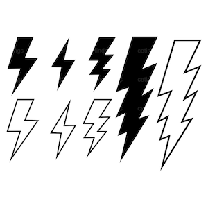 Lightning Bolt Bundle Svg, Lightning Bolt Cut File, Lightning  Png