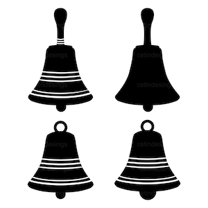 Hand Bell And Bell Svg, Png, Clipart, Vector, Silhouette, Jpg, Pdf, Eps