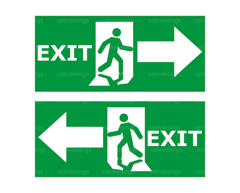 Emergency Exit Sign svg,png,jpg,eps,pdf,clipart,vector image 1