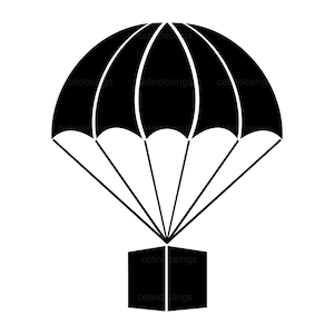 Parachute with cargo icon svg, png, jpg, eps, pdf, clipart, vector