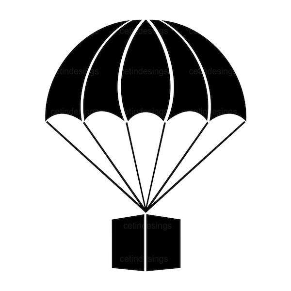 Parachute with cargo icon svg, png, jpg, eps, pdf, clipart, vector