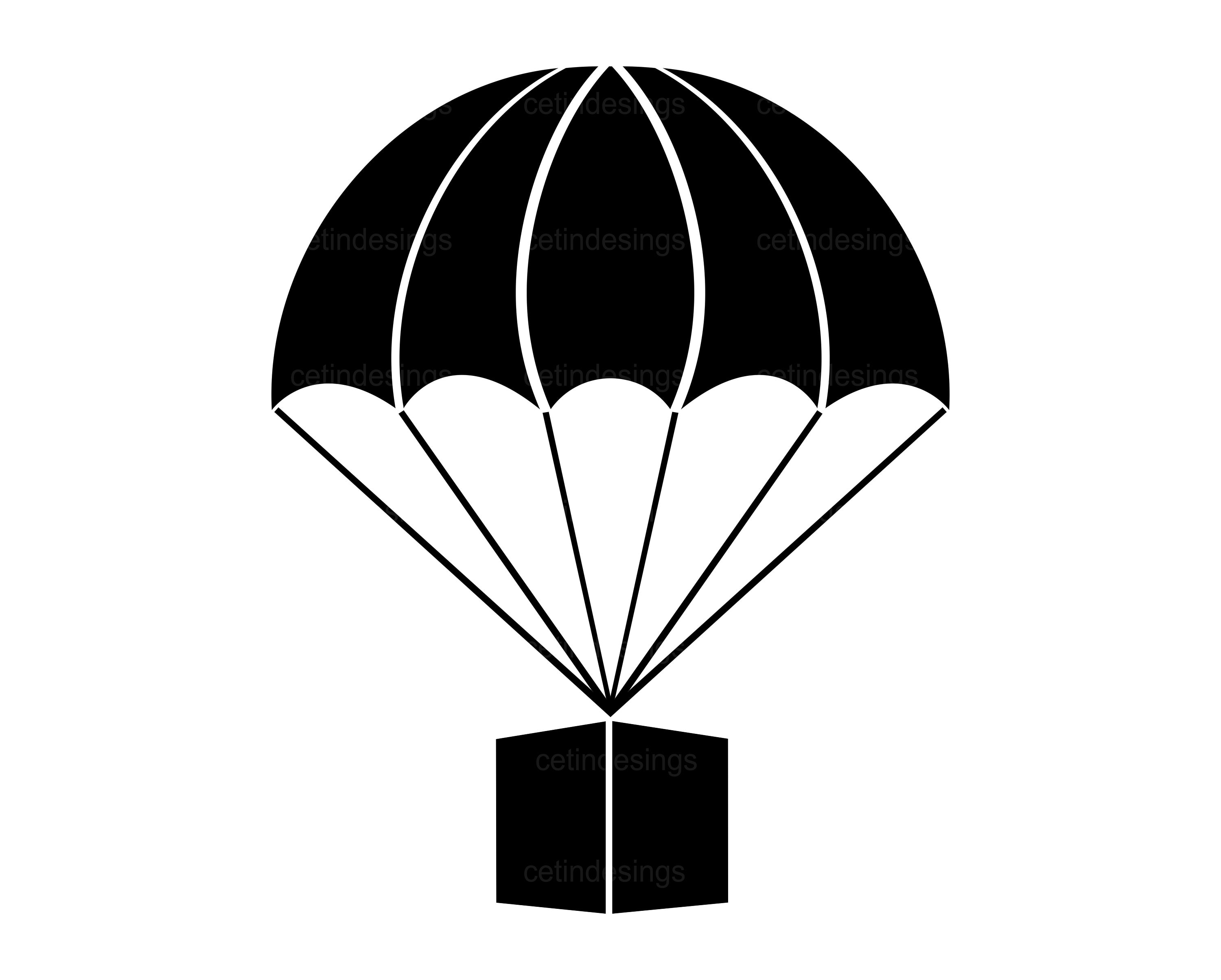 Parachute With Cargo Icon Svg Png Jpg Eps Pdf Clipart Etsy
