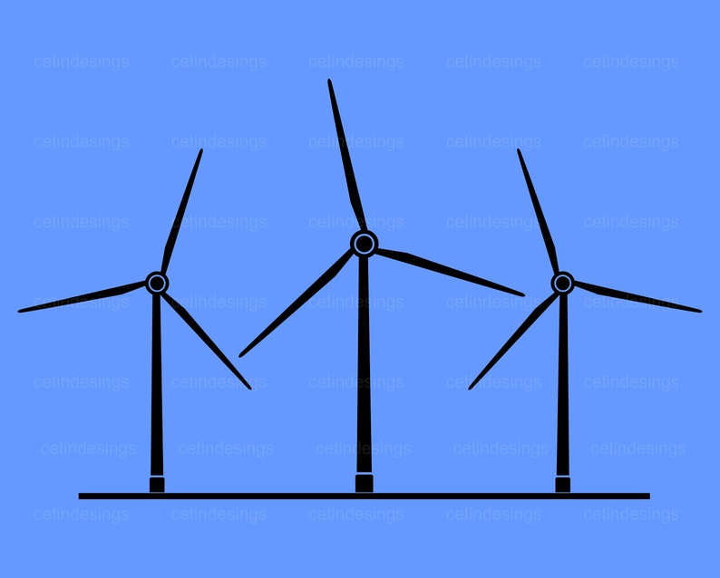 Svg Wind Stream Wind Turbine Silhouette Svg Png Jpg Eps Pdf Clipart - Etsy