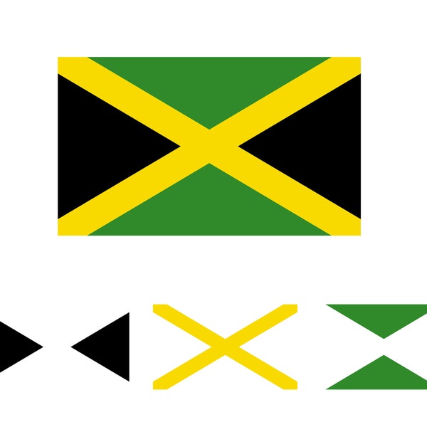 Jamaica Flag  Svg, Jamaica Flag Png, Jamaica Flag Layered Cricut Cut File, Sublimation Designs