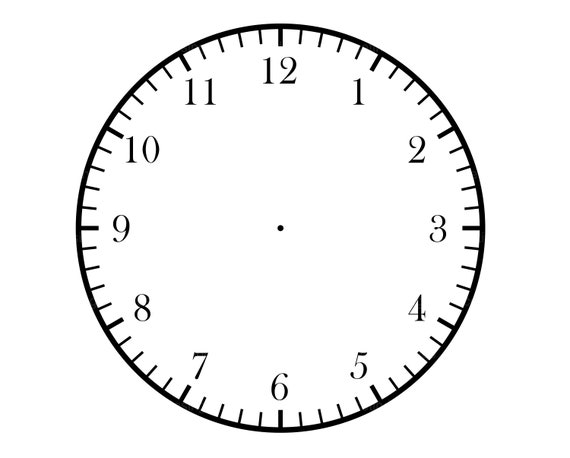 Clock Face Svg, Clock Face Template Cut File, Clock Face Png