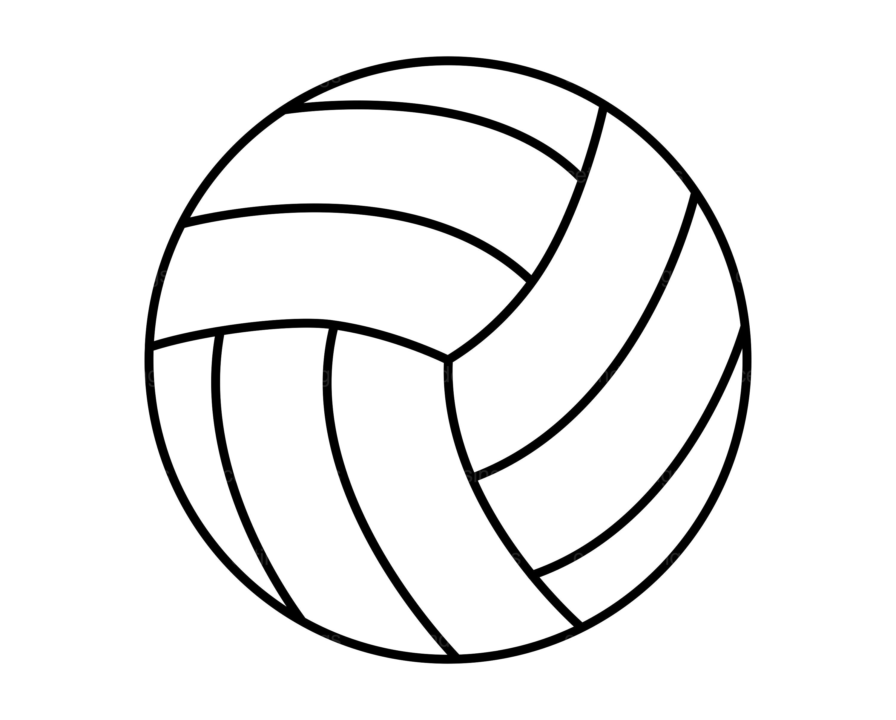 Volleyball Outline Svg, Volleyball Outline Cricut Cut File, Volleyball ...