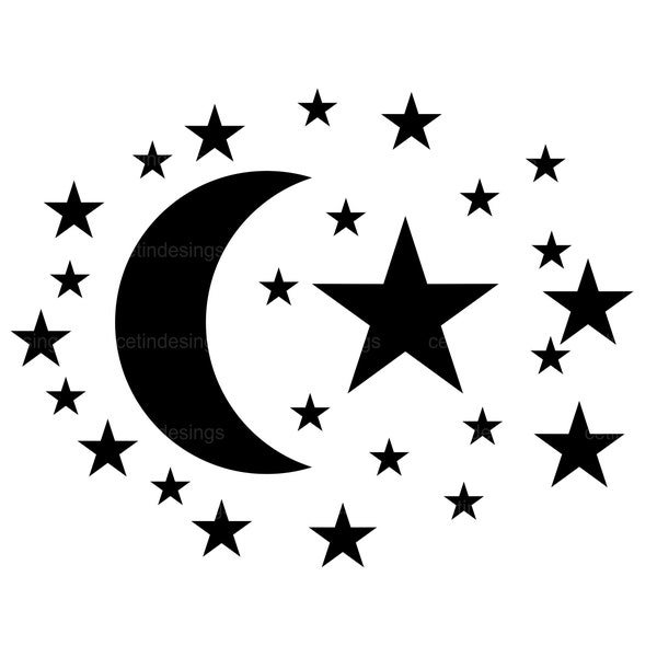 Moon And Stars Svg, Png, Cut File