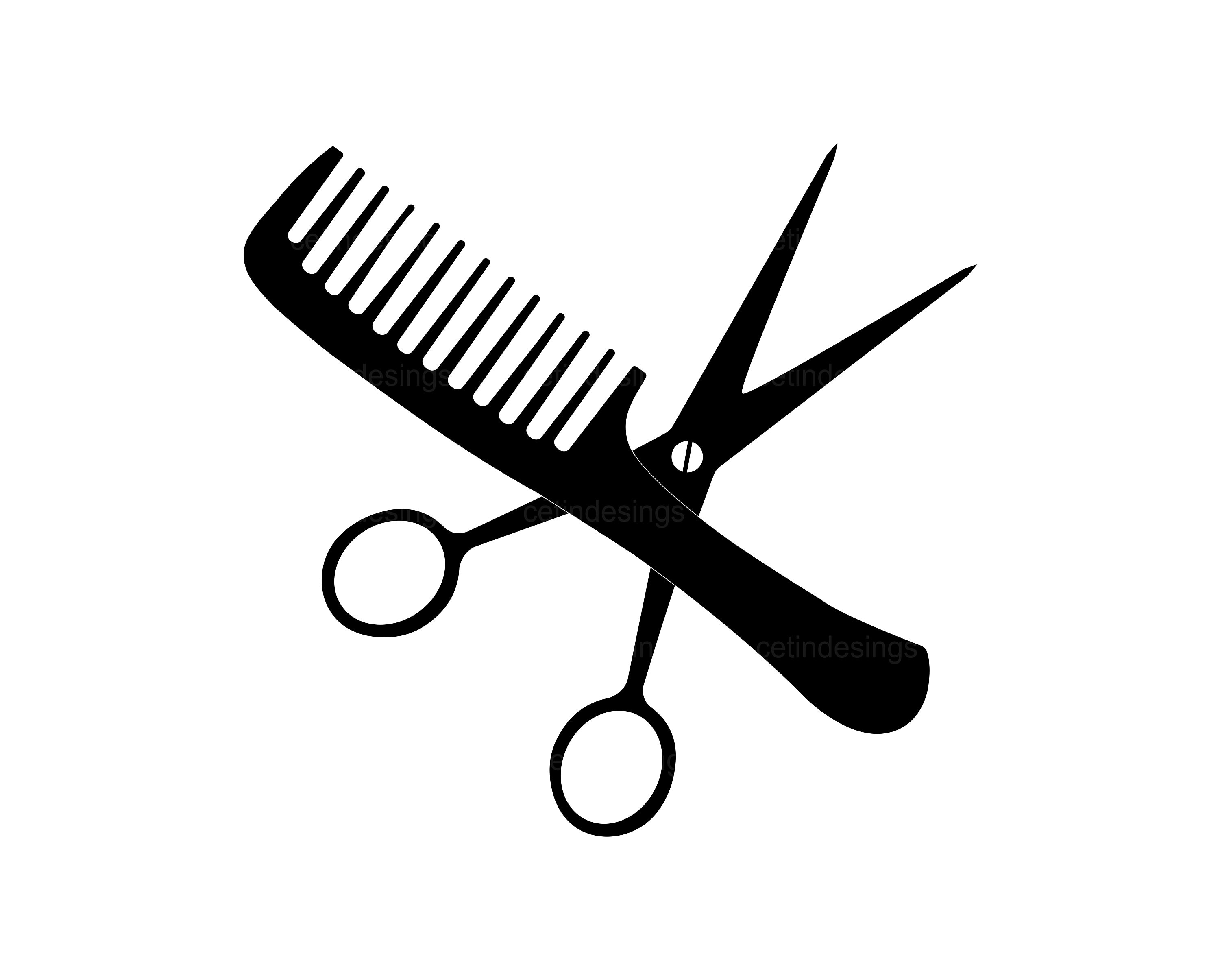 Scissors and Hairbrush Graphic Icon Svg Png Jpg Eps Pdf Etsy