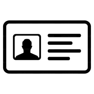 ID Card Icon - Man User With Identity Profile Vector illustration svg, png, jpg, eps, pdf, clipart, vector