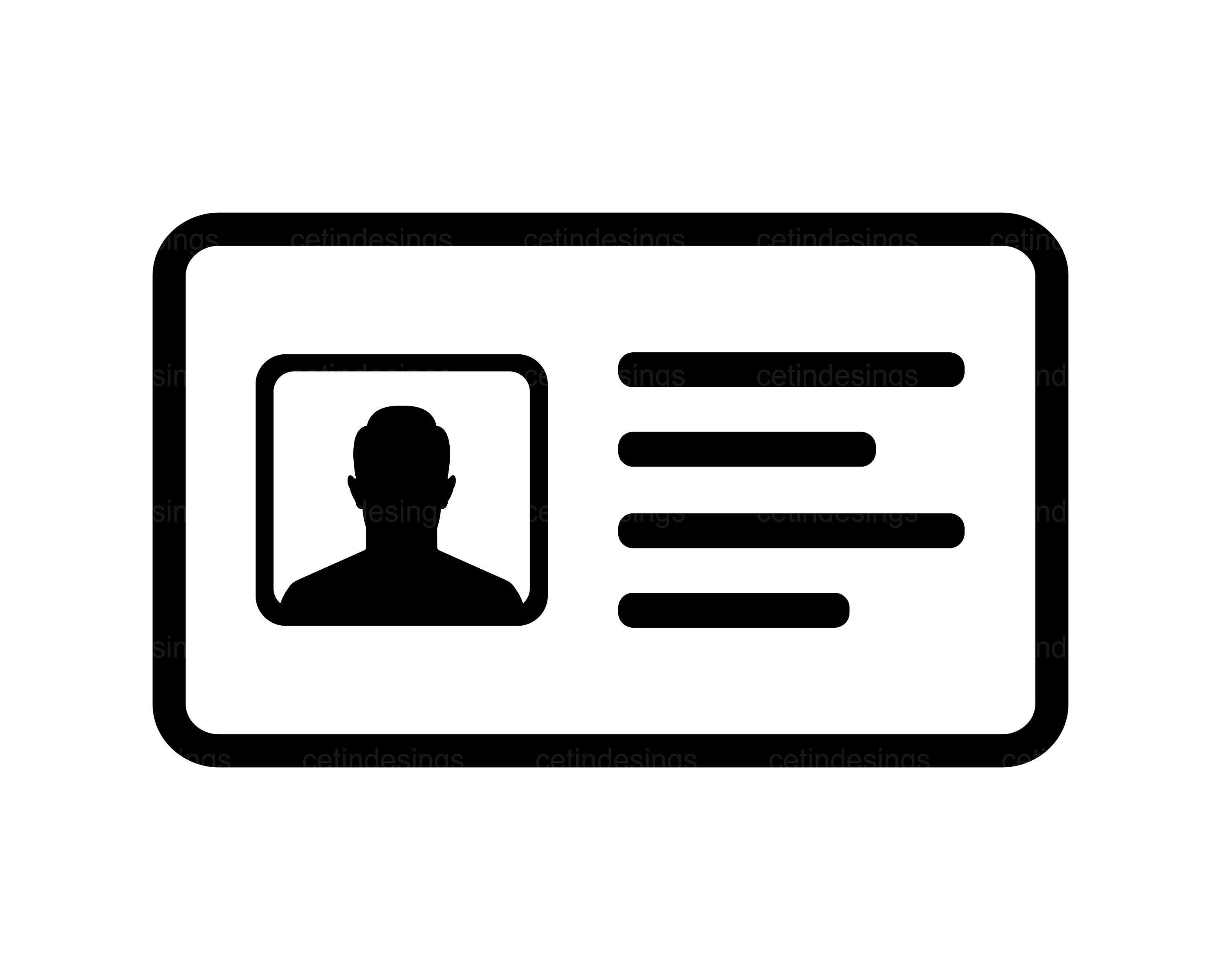 ID Card Icon Man User With Identity Profile Vector Illustration Svg