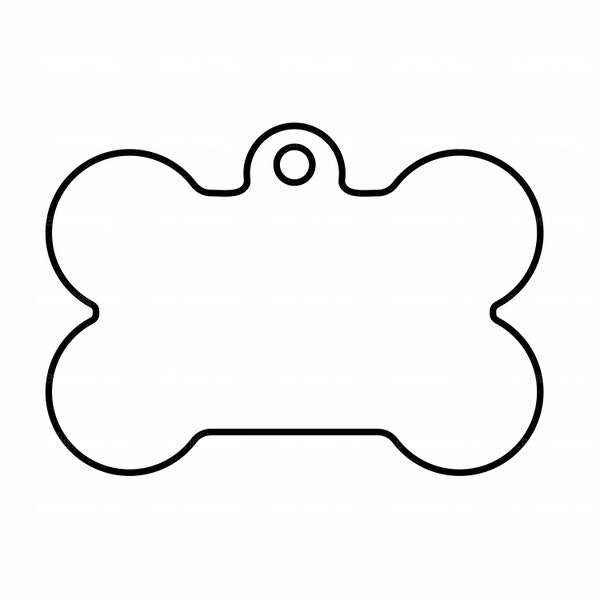 Blank Dog Bone Tag Outline Svg |  Dog Tag Outline Silhouette | Dog Tag Outline Cricut