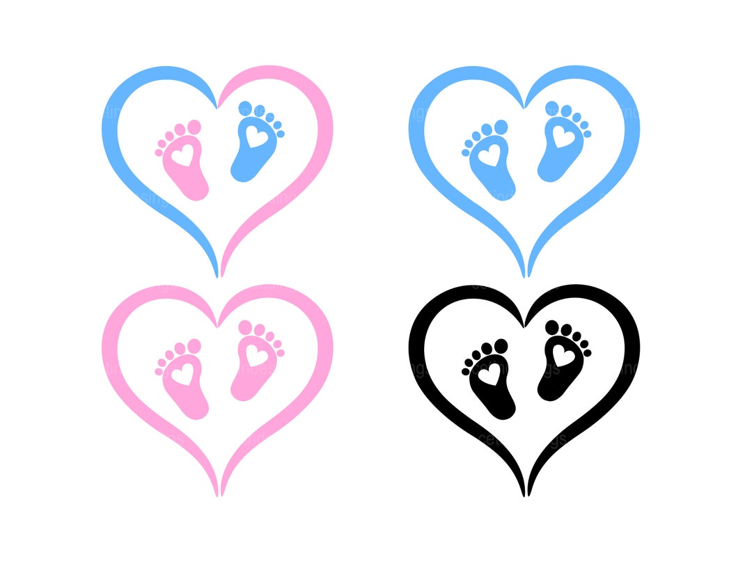 Baby Feet SVG Footprint Cut File Cute Footprints Baby Shower Gender