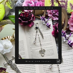 Fantasy Dragon Bookmark • Silver Charmed Bookmark Gift for Book Lovers