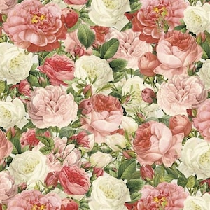 Rose Bouquet 1e kwaliteit 100% katoenen stof voor naaien, quilten en knutselen