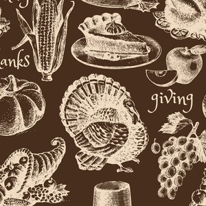 Thanksgiving Day 1st quality 100% cotton fabric.  Sold by the yard off the bolt and is 44 inches wide