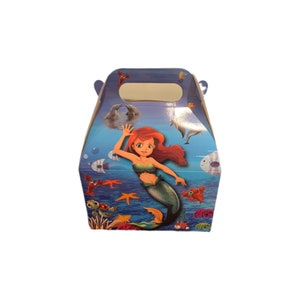 12 pcsMermaid Party Favor Supplies Mermaid Goody Treat Boxes 6.5”x4”x4”