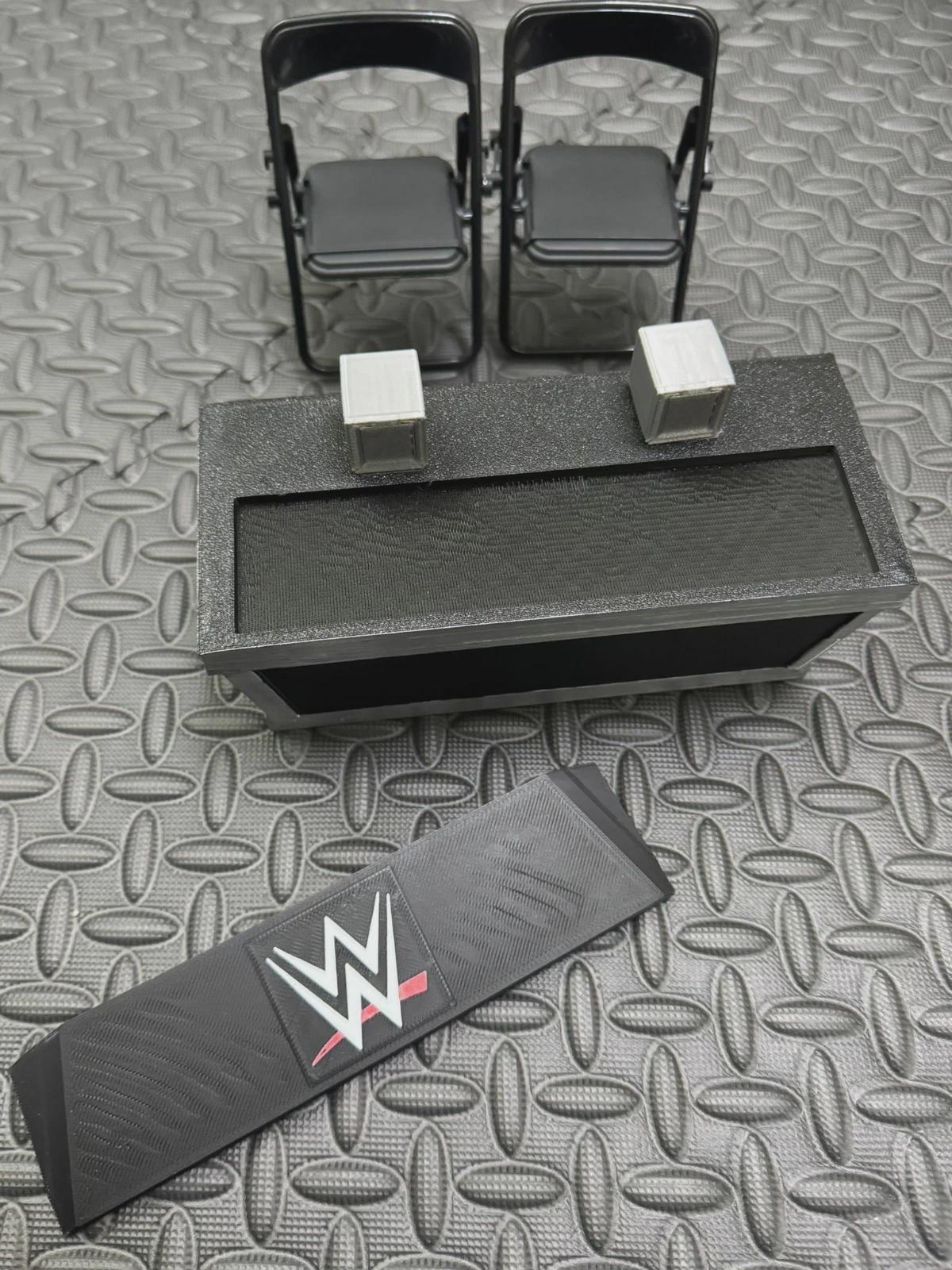 Wrestling Figures Commentator Table Set for WWE Figures Raw, Smackdown ...