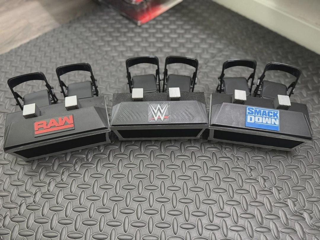 Wrestling Figures Commentator Table Set for WWE Figures Raw, Smackdown ...