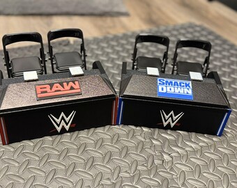 Wrestling Kommentatoren-Tisch –Diorama – PLA –der Tisch BRICHT! Breakaway Effekt