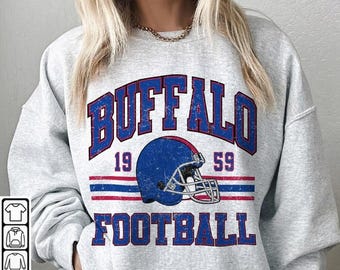 Buffalo Football Vintage Comfort Color Sweatshirt, Graphic Tee Gift For Football Fan Sport L1409