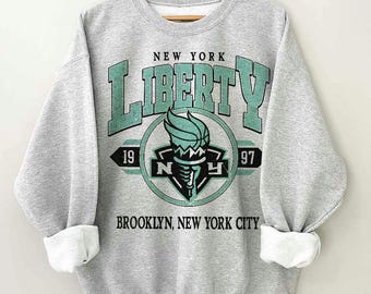 Vintage New York Liberty Women Basketball Crewneck Shirt