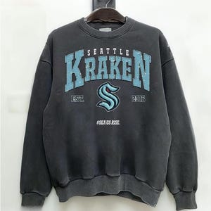 Moletom vintage Comfort Color do Seattle Kraken Ice Hockey, camiseta retrô dos anos 90 do time de hóquei Seattle Kraken, presente para fãs.