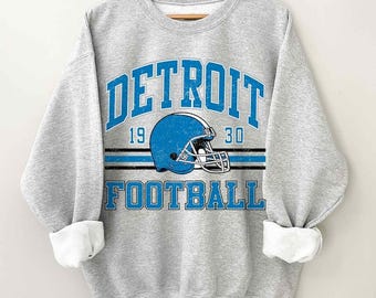 Detroit Football Vintage Comfort Color Sweatshirt, Graphic Tee Gift For Football Fan Sport DB2609