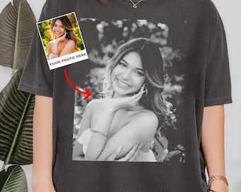 Comfort Colors Custom Your Photo Shirt, Personalized Picture Tee, Girlfriend Or Boyfriend, Upload Your Own Image, Vintage Custom Photo Gift