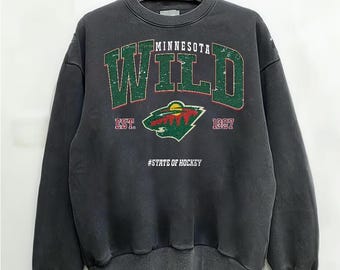 Minnesota Wild Ice Hockey Vintage Comfort Color Sweatshirt, Retro 90s Minnesota Hockey Team Crewneck Sweatshirt, Hoodie