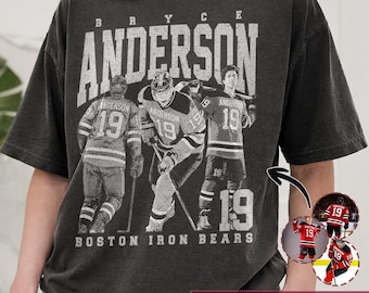 Custom Hockey Bootleg Vintage Shirt, Personalized Hockey Player Photo Shirt, Hockey Fan Shirt, Hockey Mom Shirt, Hockey Team Gift