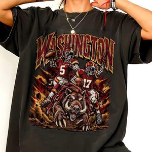 Washington Football Skull Shirt, Vintage Washington Fan Tee, Game Day Gift For Football Fans, Comfort Colors Football Shirt