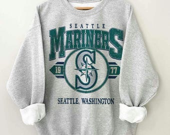 Seattle Mariners Baseball Crewneck Vintage Shirt, Game Day Unisex Baseball Sweatshirt Gif For Fans
