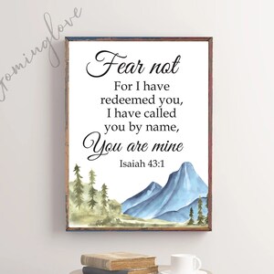 Bibel Vers Jesaja 43: 1, fürchte dich nicht, denn ich habe dich erlöst, Schrift Wandkunst, Bibel Vers Zeichen, Bibel Vers druckbar, digitaler Download