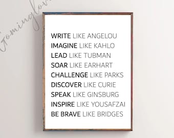 Women&#39;s History Month Printable, Strong Women Wall Art, Empowered Women Print, Women Make History, Feminist Art Prints, Digital Download