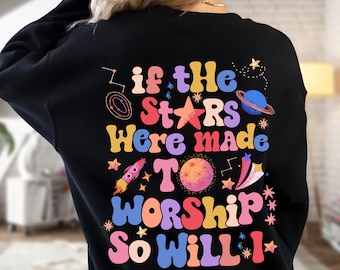 If The Stars Were Made to Worship PNG, Trendy Boho Bible Verse Tshirt (Digital Download)