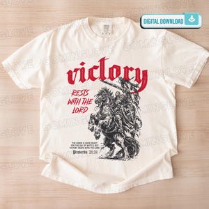 Victory Rests With The Lord Proverbs 21:31 Knight PNG - Vintage Gothic Christian Bible Verse Trendy Christian Men Tshirt (Digital Download)