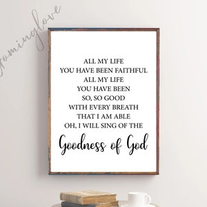 Goodness of God Christian Wall Art: Bible Verse Poster (Digital Download)