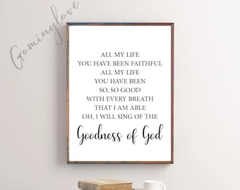 Goodness of God Christian Wall Art: Bible Verse Poster (Digital Download)