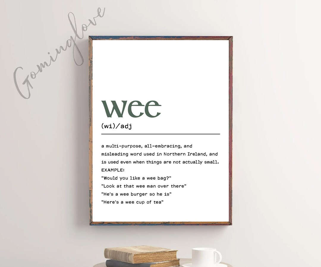 Wee Definition Print, Irish Home Decor, Funny St Patrick's Day Decor