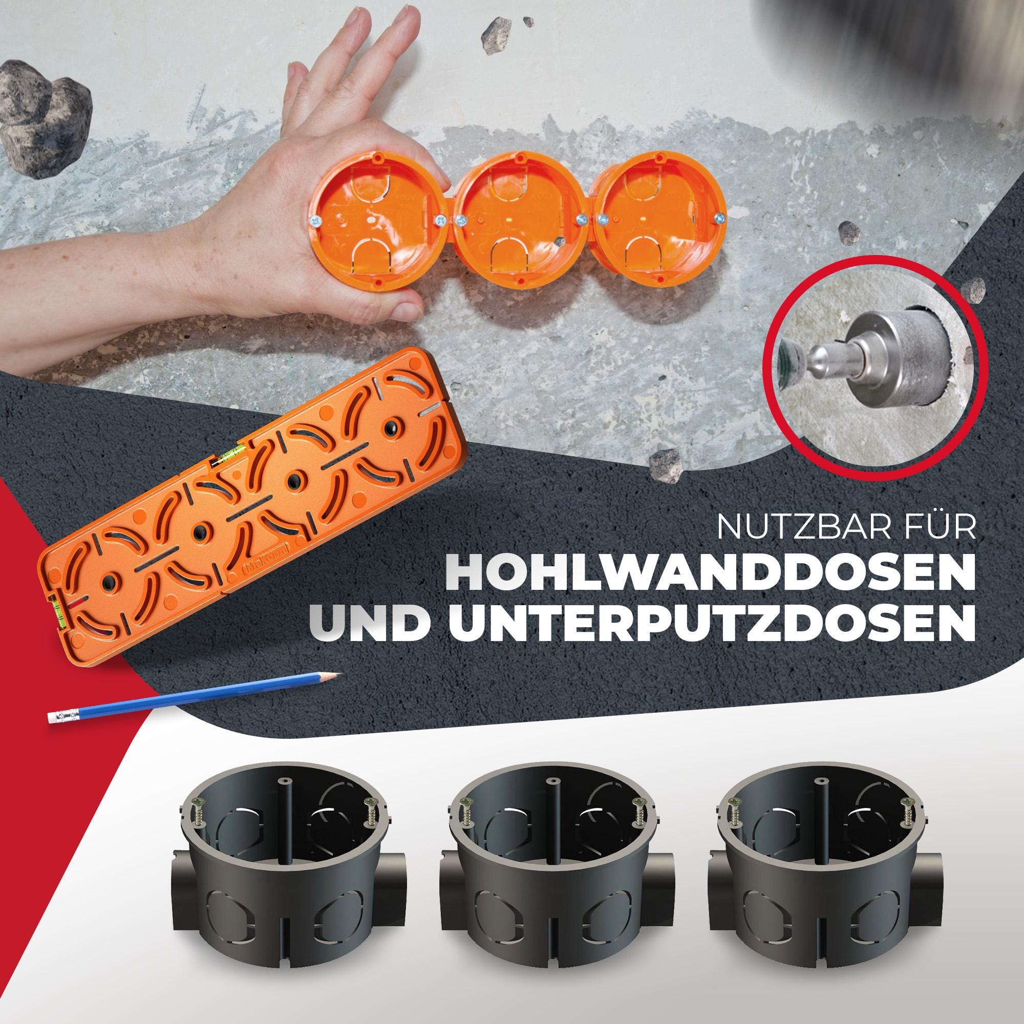Hohlwanddosen Abstand Steckdosen Bohrschablone Pdf