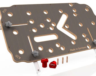 MFT template, multifunctional table, milling template 96-96 for work table, MaKoen MFT template 3.0 for perforated worktop/workbench