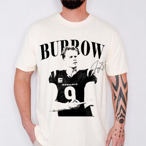 Camiseta vintage de Joe Burrow, camiseta gráfica de fútbol para el día del partido en color cómodo. imagen 4
