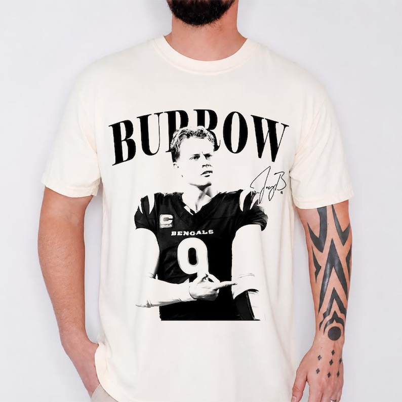 Camiseta vintage de Joe Burrow, camiseta gráfica de fútbol para el día del partido en color cómodo. imagen 4