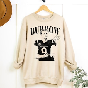 Camiseta vintage de Joe Burrow, camiseta gráfica de fútbol para el día del partido en color cómodo. imagen 3