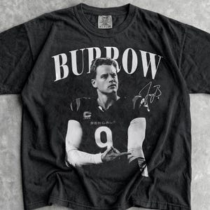 Camiseta vintage de Joe Burrow, camiseta gráfica de fútbol para el día del partido en color cómodo. imagen 2